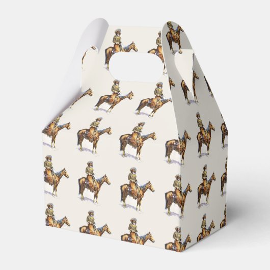 西洋式のパーティーの好意またはギフトボックス旧西 フェイバーボックス (裏面サイド)