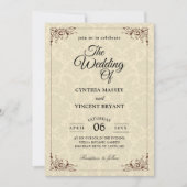 西洋式の田舎結婚招待状を描く 招待状 (正面)