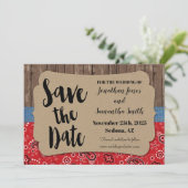 西洋式の結婚式は、日付の田舎のシックを救う 招待状 (スタンド正面)