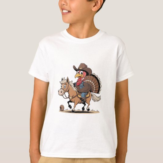 西洋料理トルコ感謝祭カウボーイ女性のカーボーイ Tシャツ (正面)