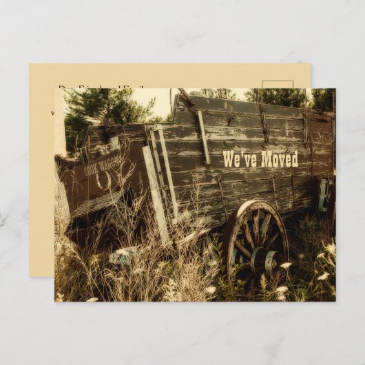 西洋移おもしろい動新住所ファームワ素朴ゴン 案内ポストカード (正面/裏面)