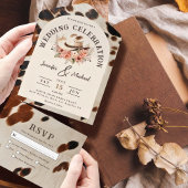 西洋結婚の牛革 オールインワン招待状