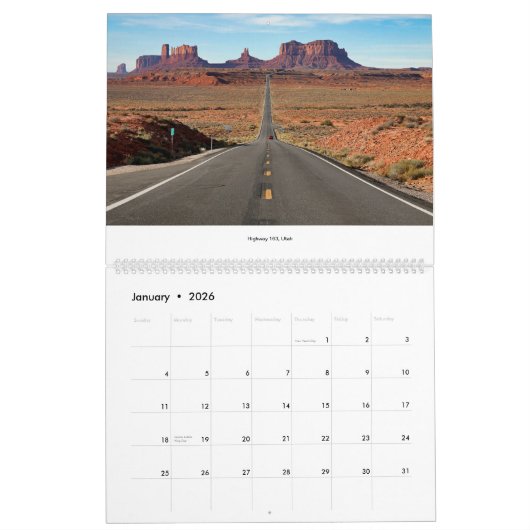 西洋美しいの多様な統一された州 カレンダー (1月 2026)