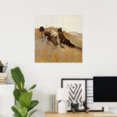 西洋美術「インディアンスカウトウォッチングカスター」 ポスター (ホームオフィス)