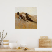 西洋美術「インディアンスカウトウォッチングカスター」 ポスター (キッチン)