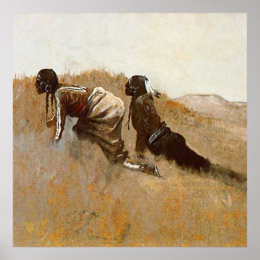 西洋美術「インディアンスカウトウォッチングカスター」 ポスター (正面)