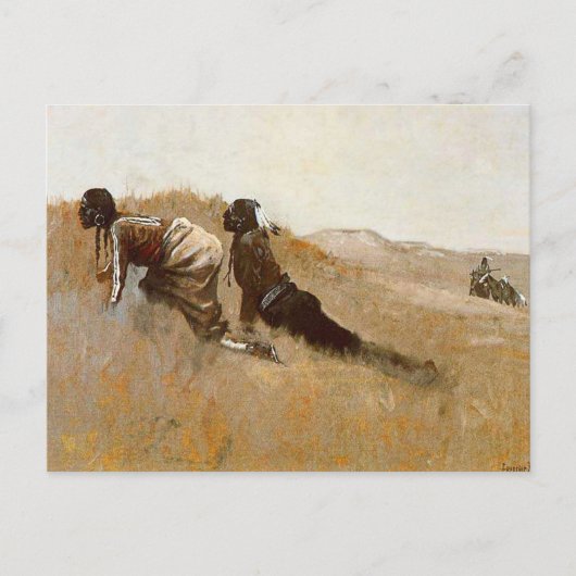 西洋美術「インディアンスカウトウォッチングカスター」 ポストカード (正面)
