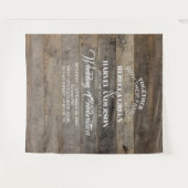 西洋風の木目調納屋ウェディングバックドロップ タペストリー (正面(横))