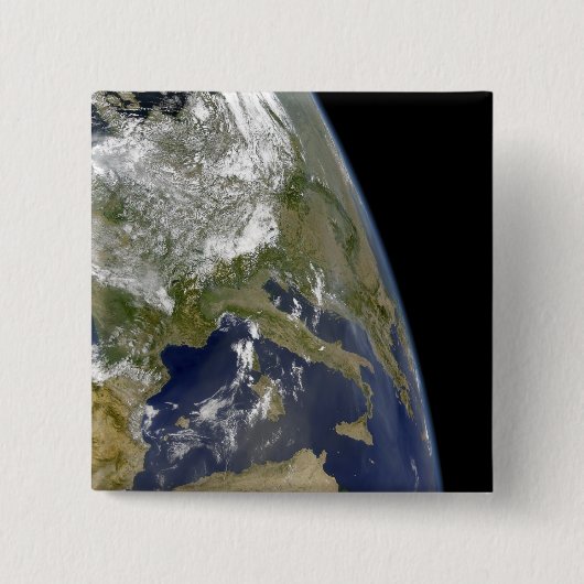 西洋風の眺め地中海の 缶バッジ (正面)