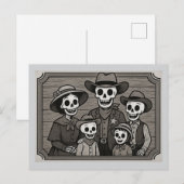 西洋風の骸骨ファミリー肖像 シーズンポストカード (正面/裏面)