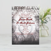 西洋風ハート彫り ヴィンテージ ホワイト ウッド インビテーション (スタンド正面)