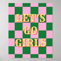 西洋風Let's Go Girlsポスター、ガールパワー壁画