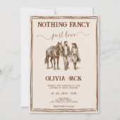 西洋風Nothing Fancy Just Love手描きウェディング 招待状 (正面)