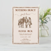 西洋風Nothing Fancy Just Love手描きウェディング 招待状 (スタンド正面)