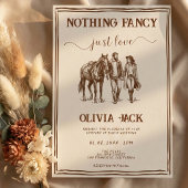 西洋風Nothing Fancy Just Love手描きウェディング 招待状