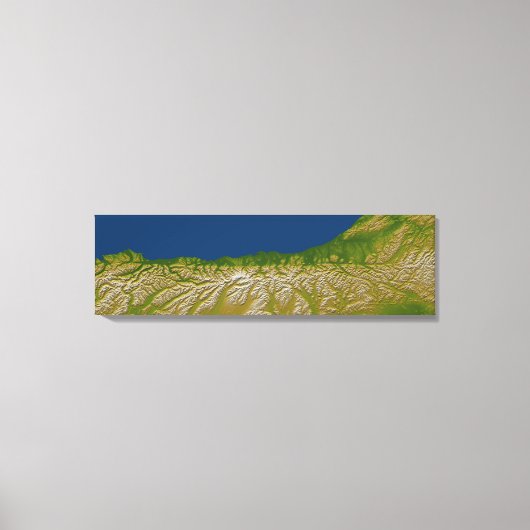 西海岸に沿ったアルパイン断層 キャンバスプリント (正面)