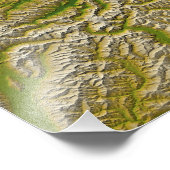 西海岸に沿ったアルパイン断層 フォトプリント            (角)