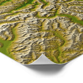 西海岸に沿ったアルパイン断層 ポスター (角)