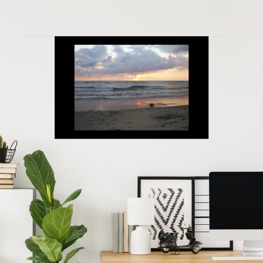 西海岸の夕日 ポスター (ホームオフィス)