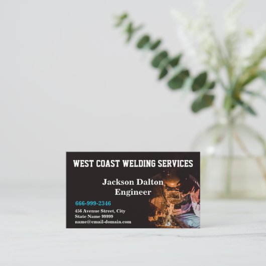 西海岸溶接サービス 名刺 (スタンド正面)