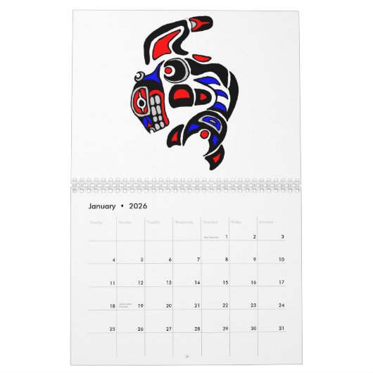 西海岸2015年の精神 カレンダー (1月 2026)