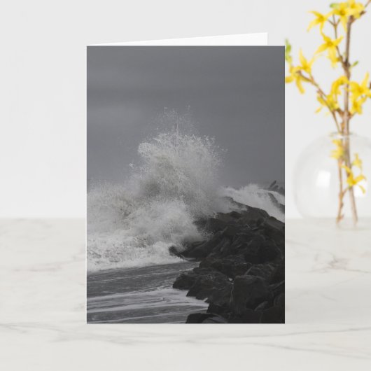 西港のキングタイド波 カード (黄色い花)