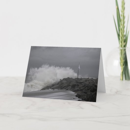 西港のキングタイド波 ノートカード (正面)