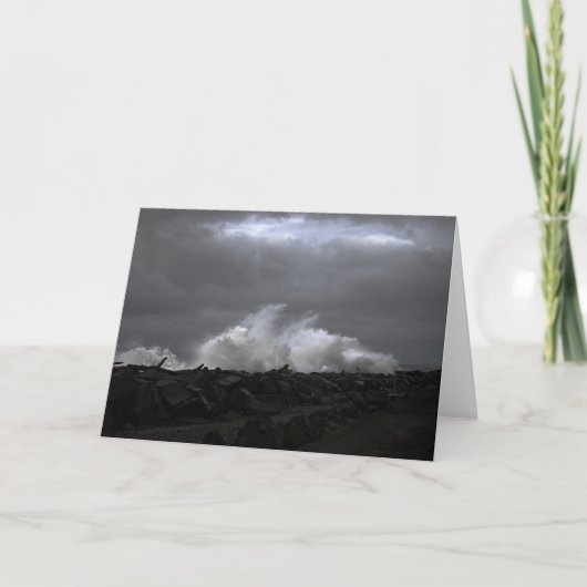 西港のキングタイド波 ノートカード (正面)