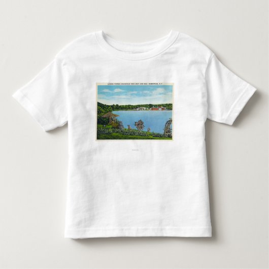 西湖の道からの町の眺め トドラーTシャツ (正面)