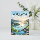 西湖 中国 ポストカード (スタンド正面)