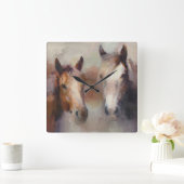 西燃えます スクエア壁時計 (ホーム)