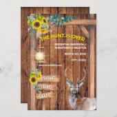 西狩りのヒマワリ鹿が日付を保存 招待状 (正面/裏面)