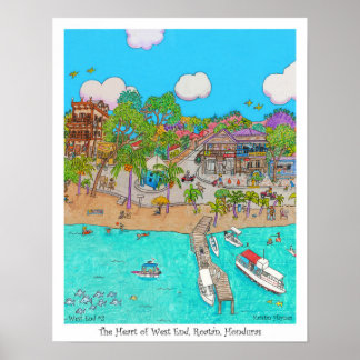 西端のハート#2、ロアタン、ホンジュラス。 ポスター