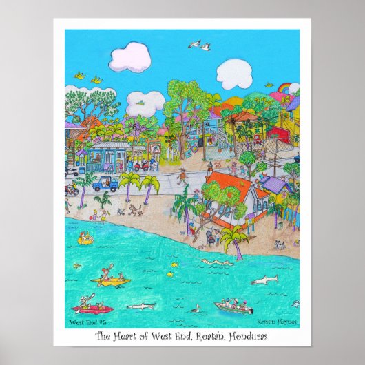 西端のハート#5、ロアタン、ホンジュラス ポスター (正面)