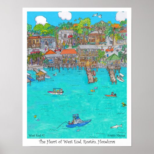 西端のハート#7、ロアタン、ホンジュラス ポスター (正面)