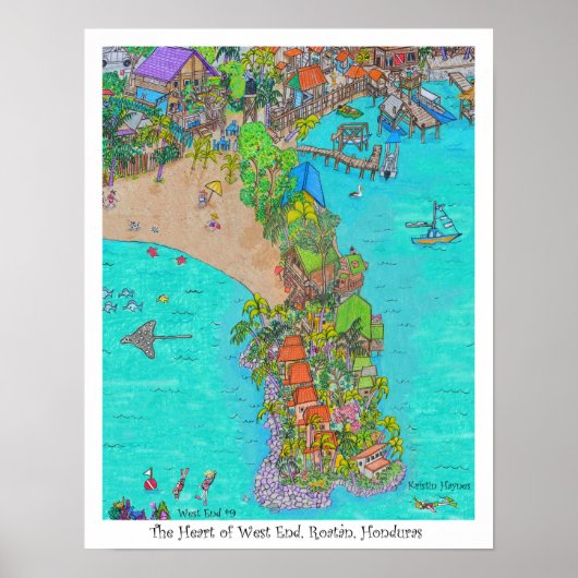 西端のハート#9、ロアタン、ホンジュラス ポスター (正面)