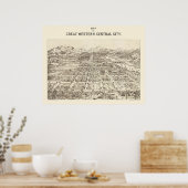 西素晴らし中央COパノラママップ – 1887 ポスター (キッチン)