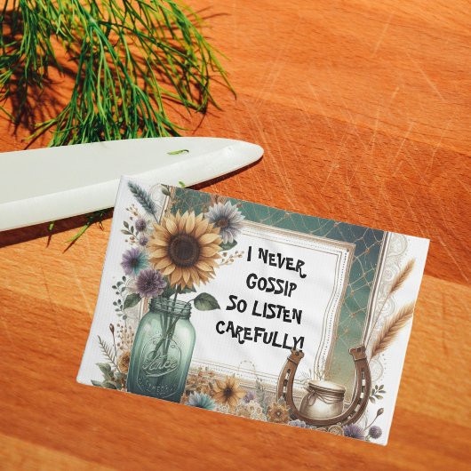 西素朴のキッチンタオル「私はゴシップを持っていない キッチンタオル