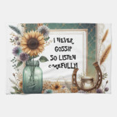 西素朴のキッチンタオル「私はゴシップを持っていない キッチンタオル (横)