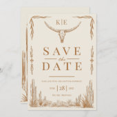 西素朴エレガント式の結婚式の日付を保存 招待状 (正面/裏面)
