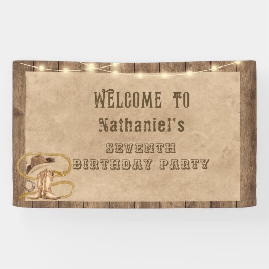 西素朴カウボーイの誕生日を望む 横断幕 (横)