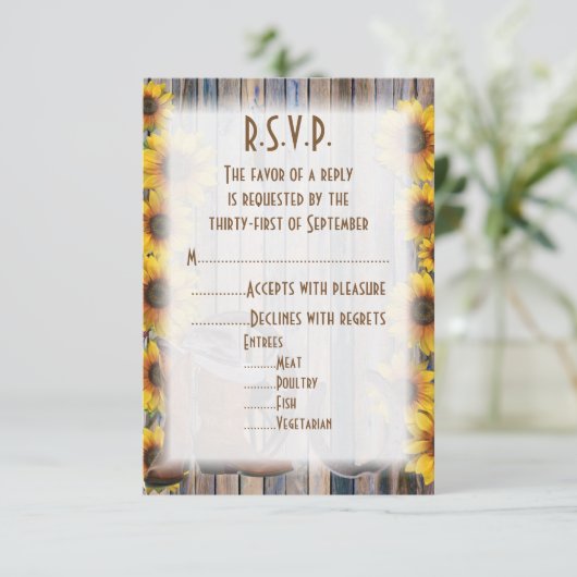 西素朴カウボーイカントリーウェディングR.S.V.P 出欠カード (スタンド正面)