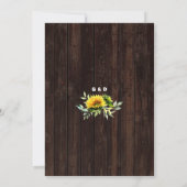 西素朴カウボーイブーツひまわり結婚の 招待状 (裏面)