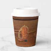 西素朴カウボーイブーツ投げ縄卒業パーティー 紙コップ (裏面)