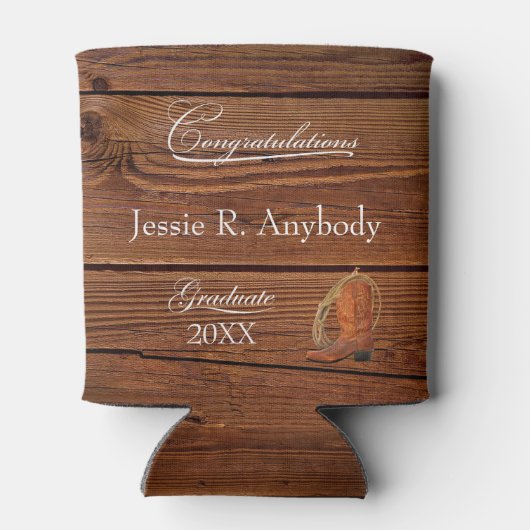 西素朴カウボーイブーツ投げ縄卒業パーティー 缶クーラー (裏面)