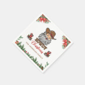 西素朴カウボーイメリークリスマスナプキンス スタンダードカクテルナプキン (角)