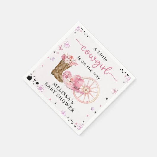 西素朴カウボーイ赤ちゃんシャワーナプキンス スタンダードカクテルナプキン (角)