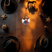 西素朴カウボーイ赤ちゃんシャワー アクリル招待状