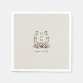 西素朴カントリーボホホースシ結婚ュー スタンダードカクテルナプキン (正面)