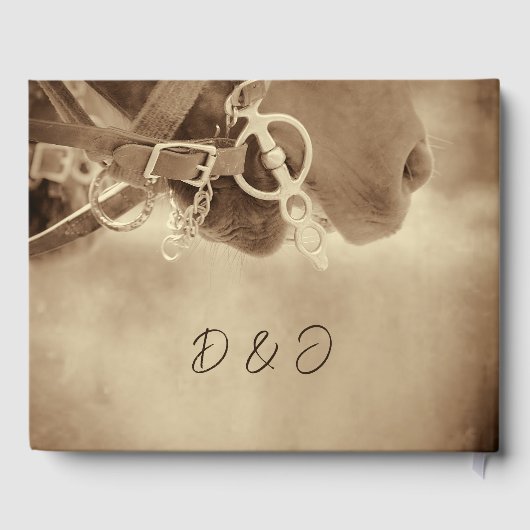 西素朴ブラウン結婚ウマ ゲストブック (裏面)